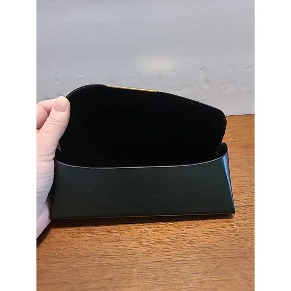 Christian Siriano Designer Hard Eye Glass Case Black Leather Magnetic Close 6"x3 - Picture 3 of 6